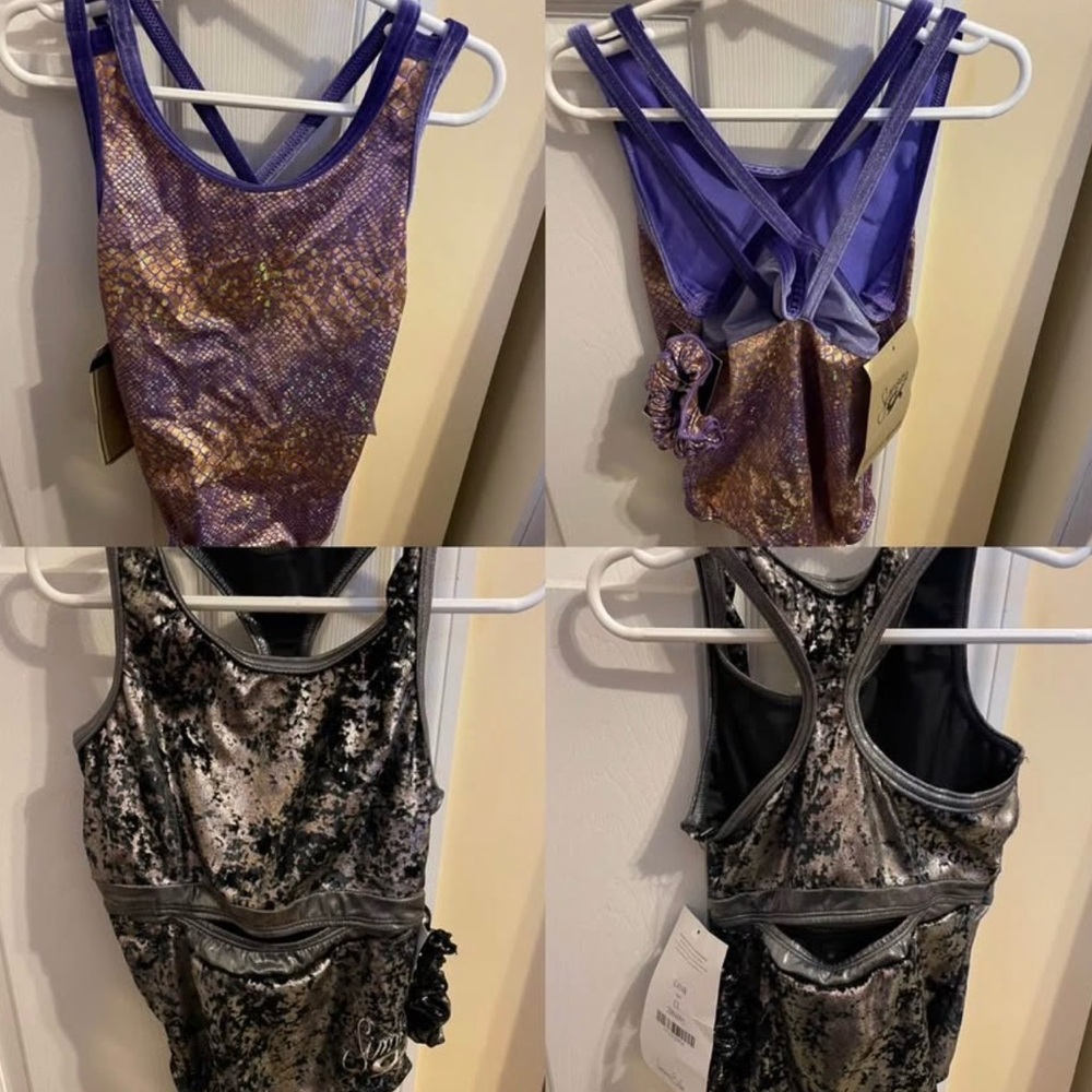 2 - GK Simone Biles Leotard NWT and matching scrunchies